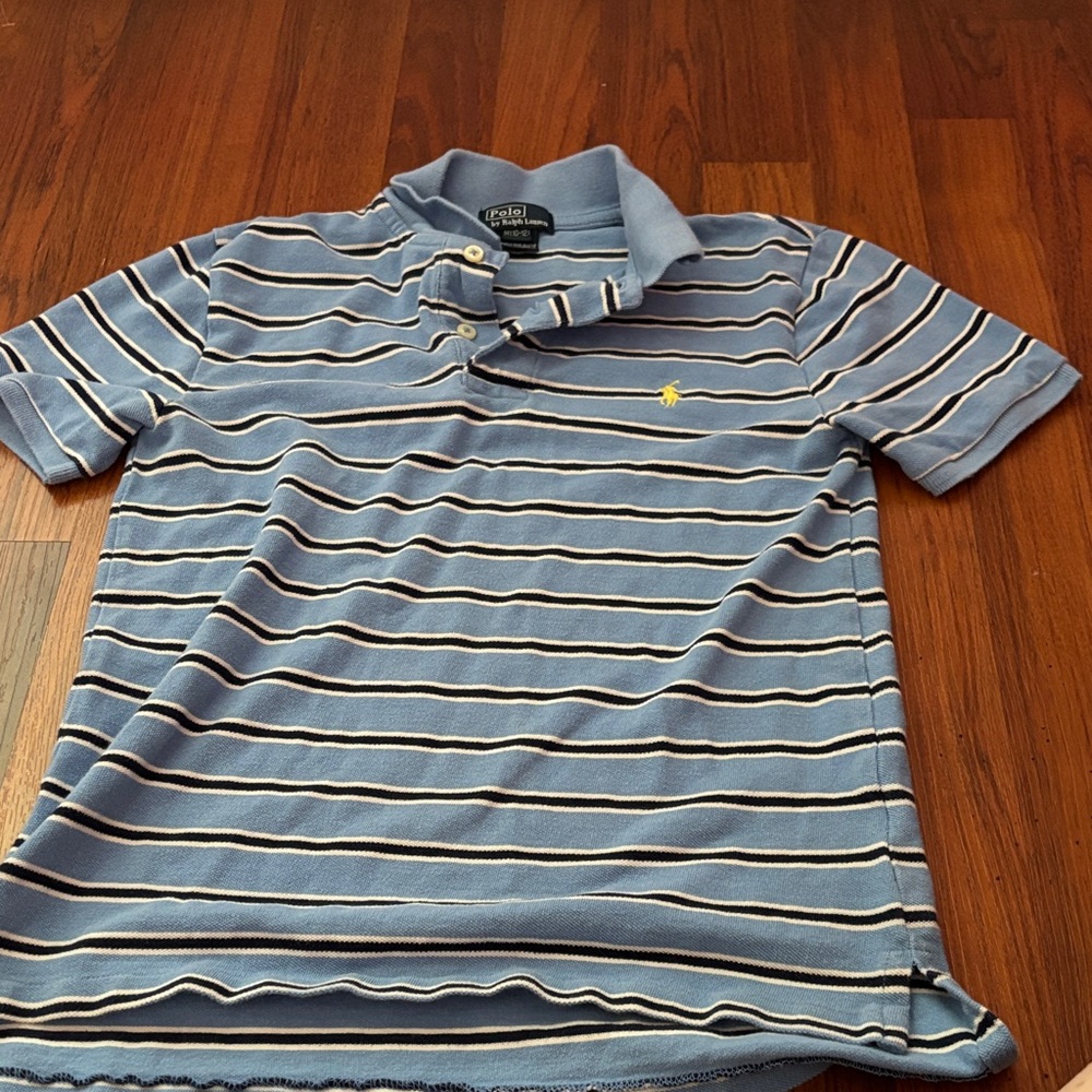 Polo by Ralph Lauren Men's Blue and White Striped Polo